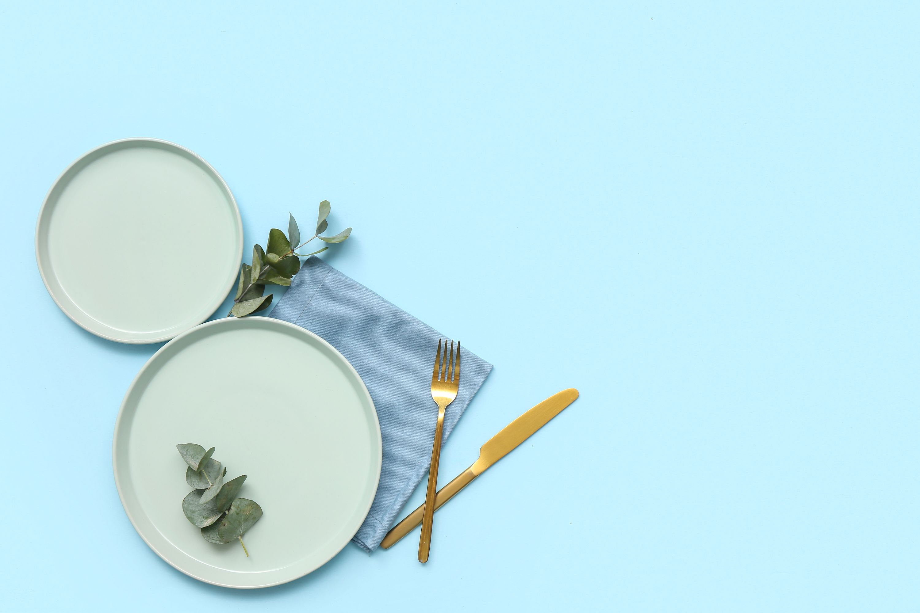 Pale Blue Table Setting Shutterstock 2603061353